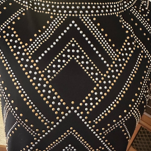 White House Black Market Sleeveless Black Dress With God and Silver Studs. Small - Picture 3 of 7